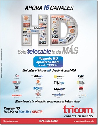 Telecable 16 canales HD
